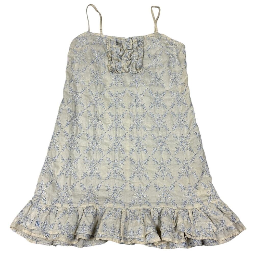 Thistlepearl Womens Size M Embroidered Cottage Mini Dress
